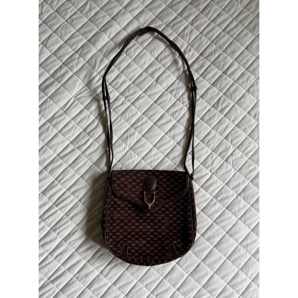 Y2K VTG Unfindable 70s Suede Gucci Monogram Crossbag Rare Coquette Cute Designer